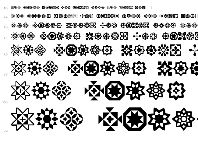 Italian Mosaic Ornaments font waterfall